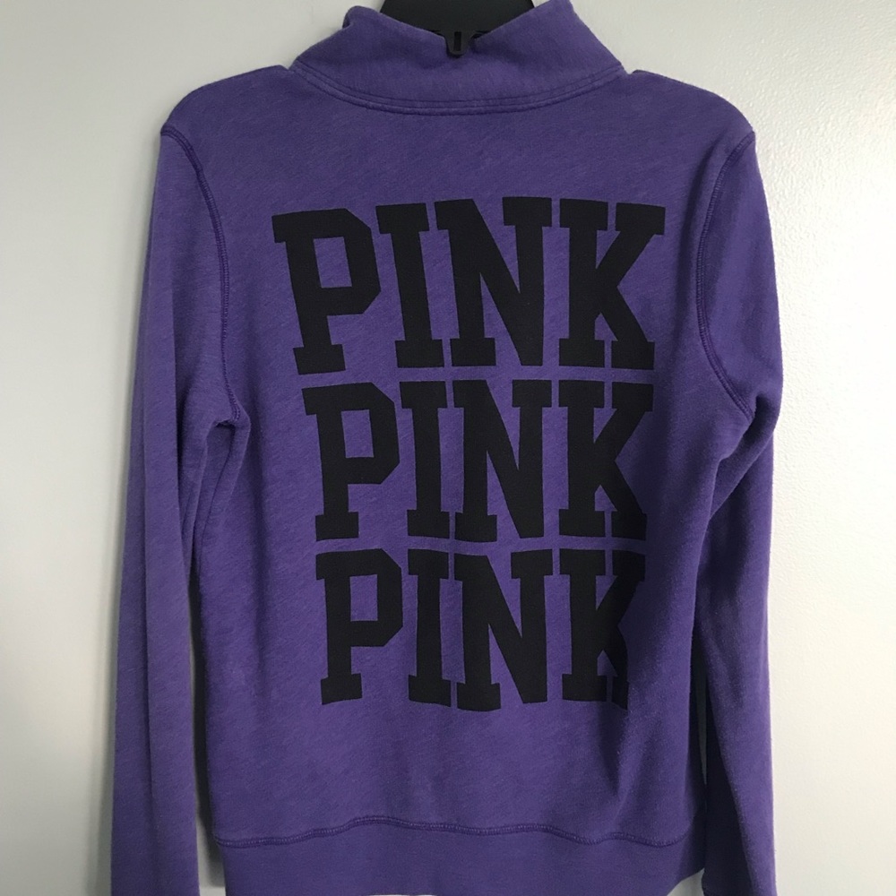 Pink by Victoria’s Secret Zip Mock Neck Purple Pullover